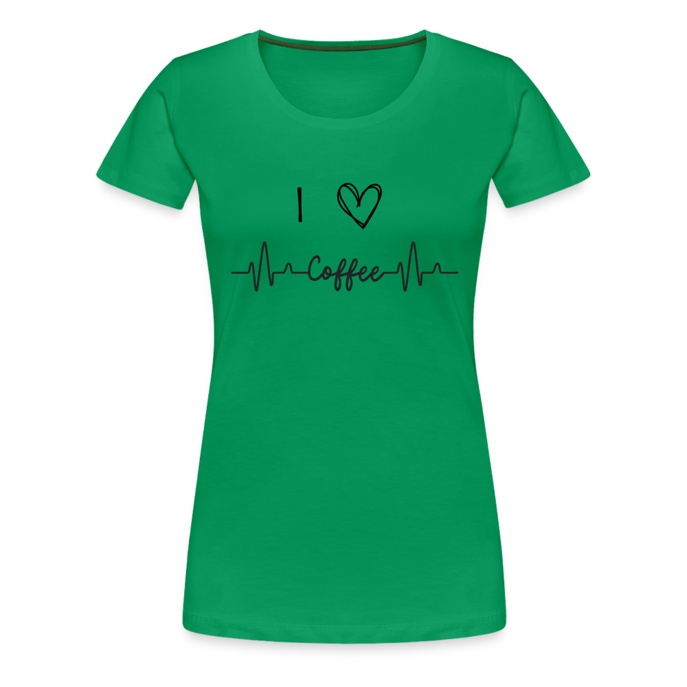 Frauen Premium T-Shirt - I love Coffee - Kelly Green