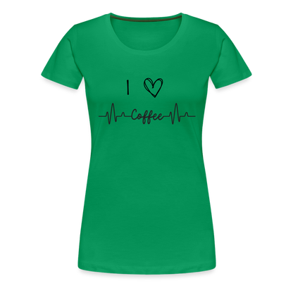 Frauen Premium T-Shirt - I love Coffee - Kelly Green