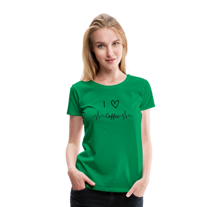 Frauen Premium T-Shirt - I love Coffee - Kelly Green