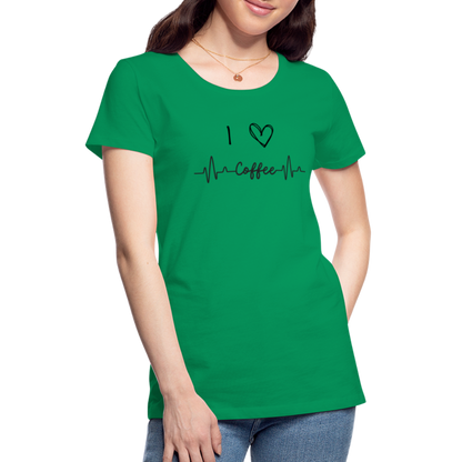 Frauen Premium T-Shirt - I love Coffee - Kelly Green