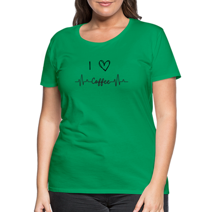 Frauen Premium T-Shirt - I love Coffee - Kelly Green