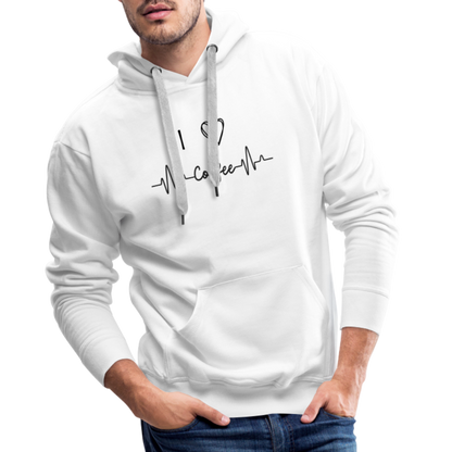 Men’s Premium Hoodie - I Love Coffee - weiß