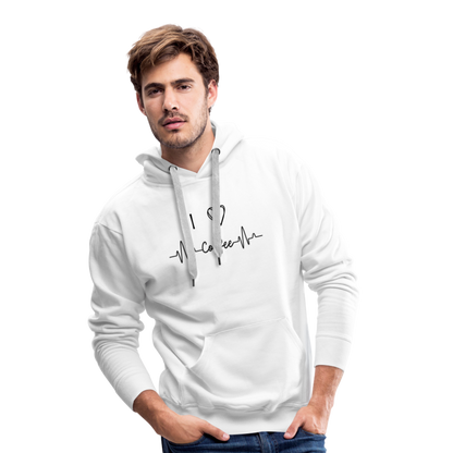 Men’s Premium Hoodie - I Love Coffee - weiß