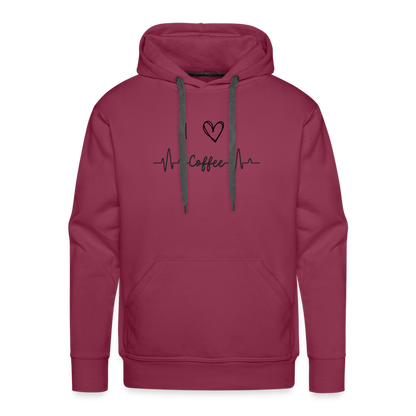 Men’s Premium Hoodie - I Love Coffee - Bordeaux