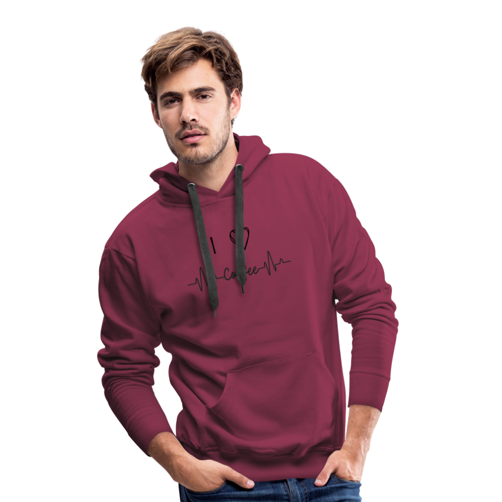 Men’s Premium Hoodie - I Love Coffee - Bordeaux