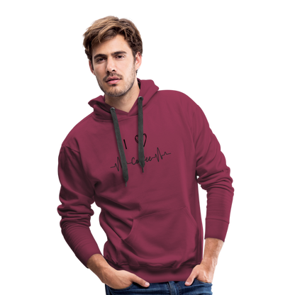 Men’s Premium Hoodie - I Love Coffee - Bordeaux