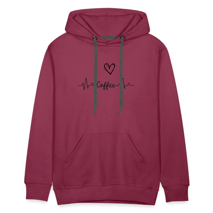 Men’s Premium Hoodie - I Love Coffee - Bordeaux