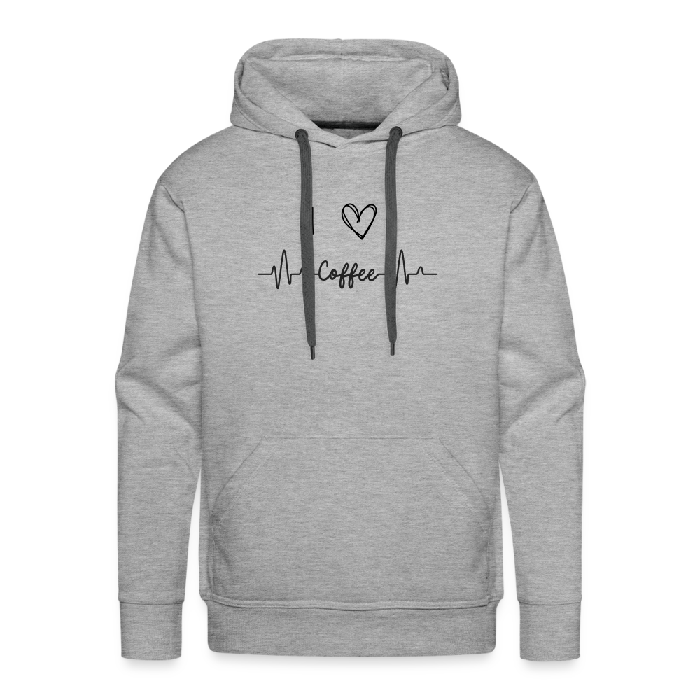 Men’s Premium Hoodie - I Love Coffee - Grau meliert