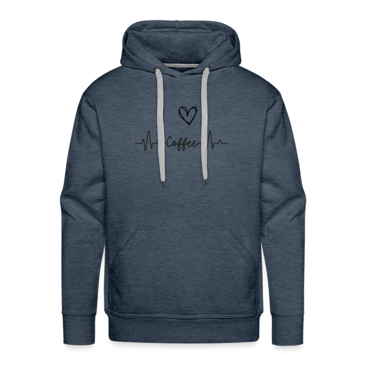 Men’s Premium Hoodie - I Love Coffee - Jeansblau