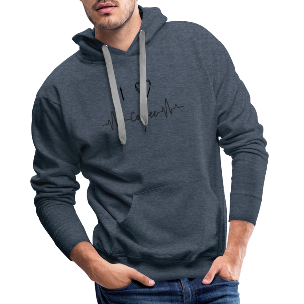 Men’s Premium Hoodie - I Love Coffee - Jeansblau