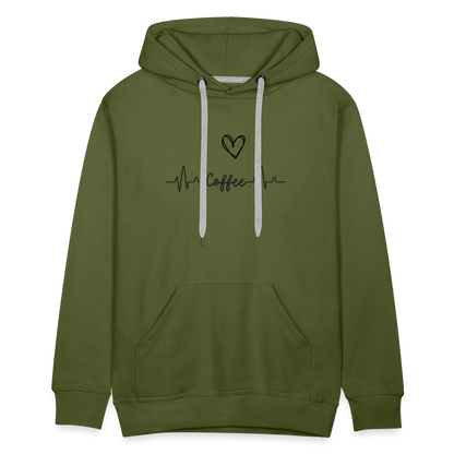 Men’s Premium Hoodie - I Love Coffee - Olivgrün