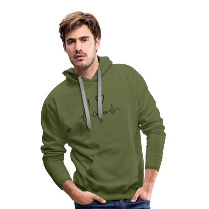 Men’s Premium Hoodie - I Love Coffee - Olivgrün