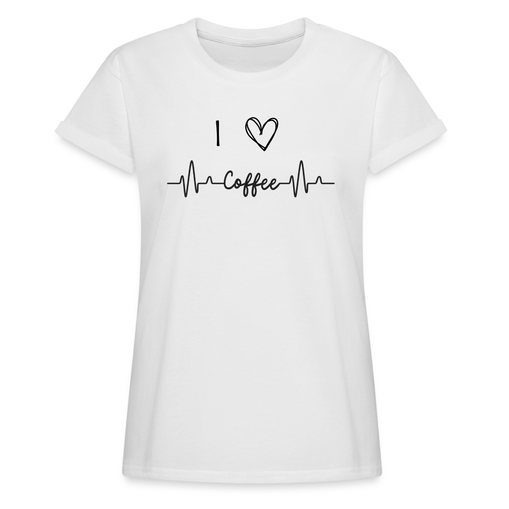 Frauen Oversize T-Shirt - I love Coffee - weiß