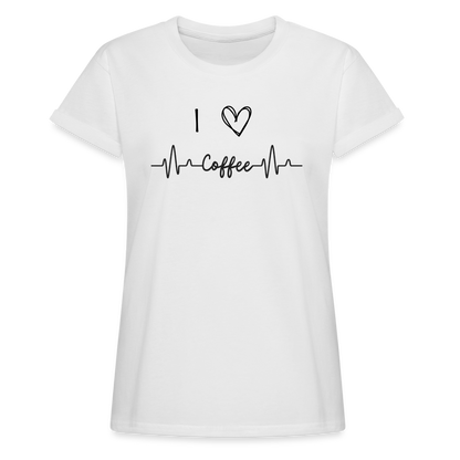 Frauen Oversize T-Shirt - I love Coffee - weiß