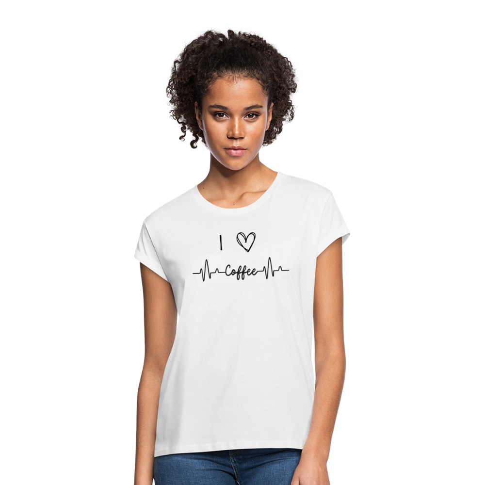 Frauen Oversize T-Shirt - I love Coffee - weiß