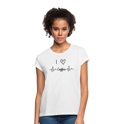 Frauen Oversize T-Shirt - I love Coffee - weiß