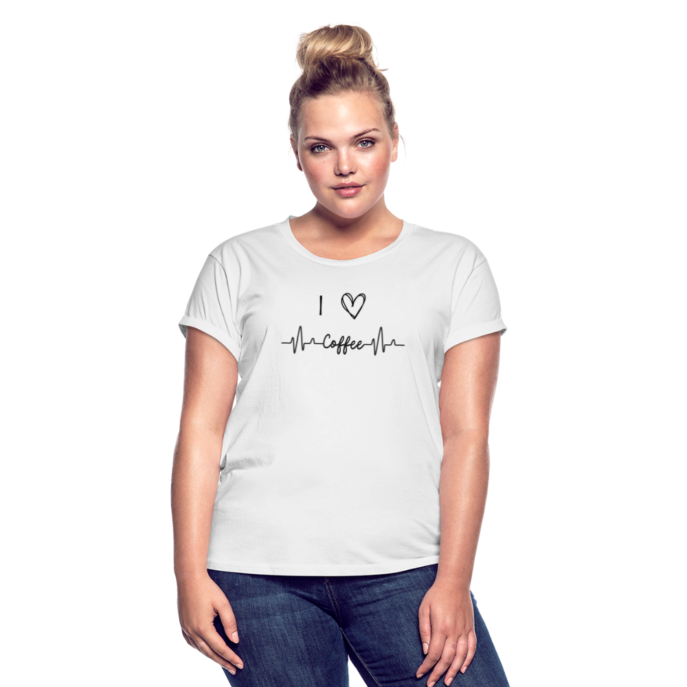 Frauen Oversize T-Shirt - I love Coffee - weiß