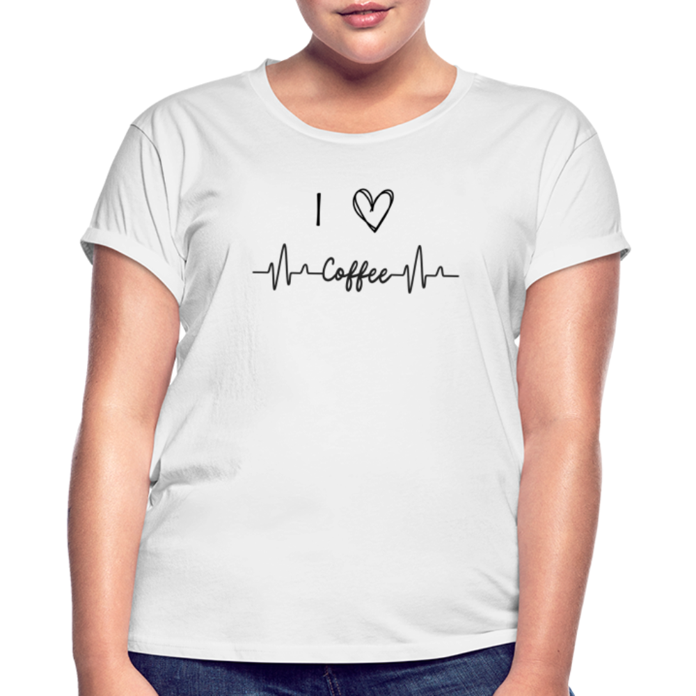 Frauen Oversize T-Shirt - I love Coffee - weiß