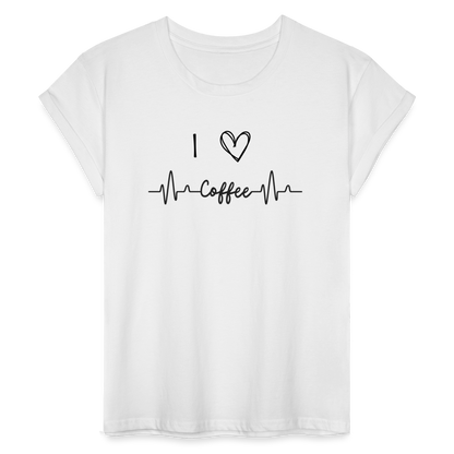 Frauen Oversize T-Shirt - I love Coffee - weiß