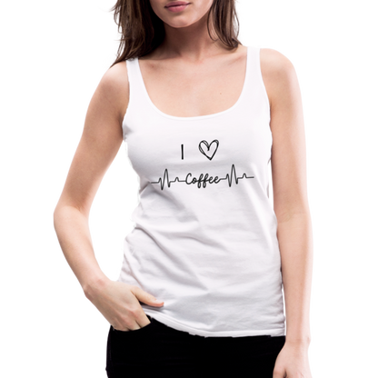 Frauen Premium Tank Top - I love Coffee - weiß