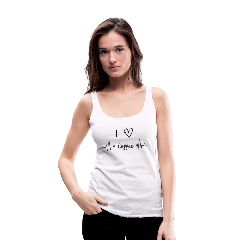 Frauen Premium Tank Top - I love Coffee - weiß