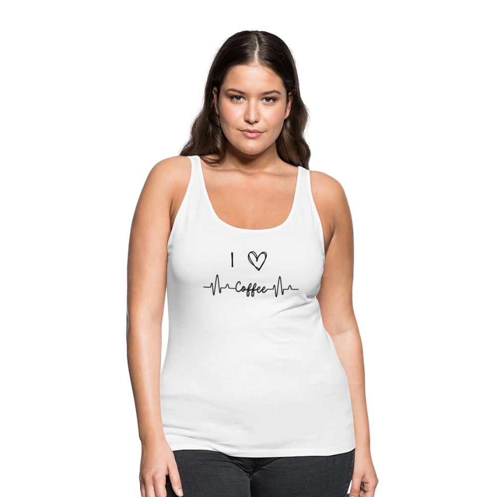 Frauen Premium Tank Top - I love Coffee - weiß