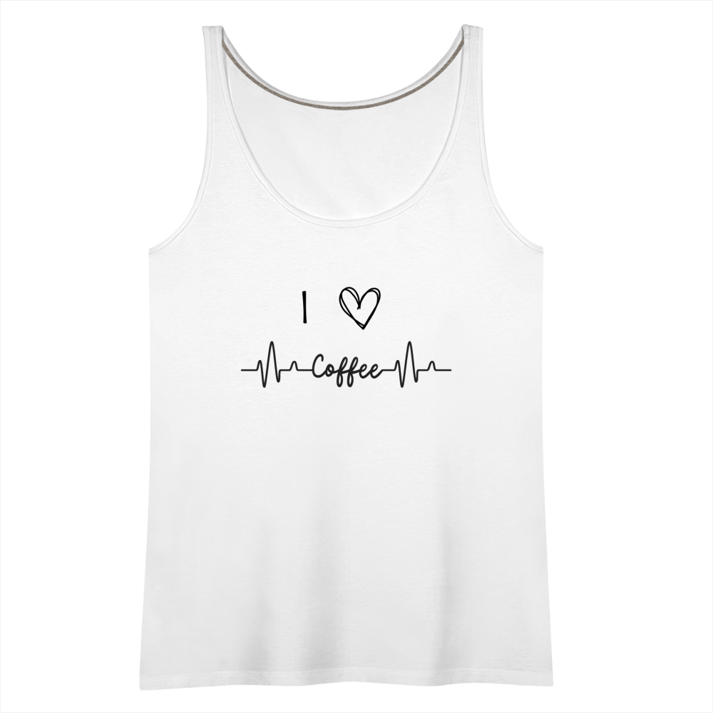 Frauen Premium Tank Top - I love Coffee - weiß