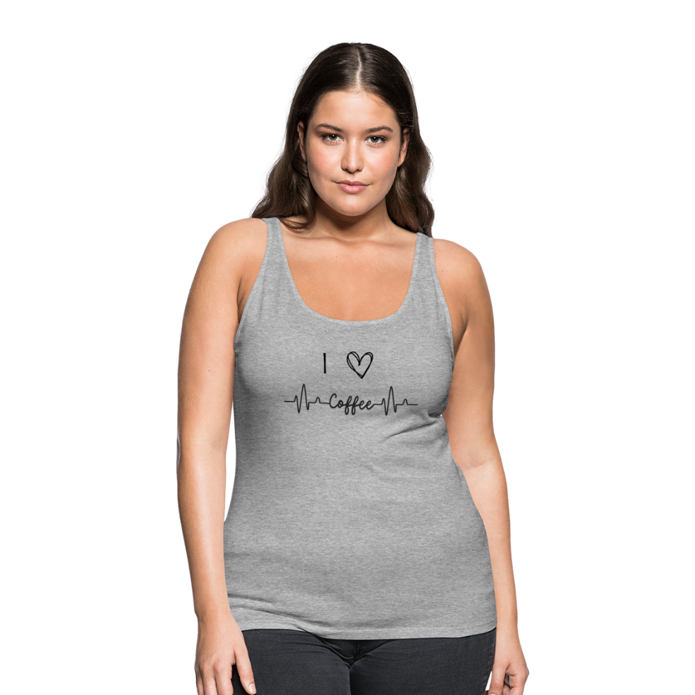 Frauen Premium Tank Top - I love Coffee - Grau meliert