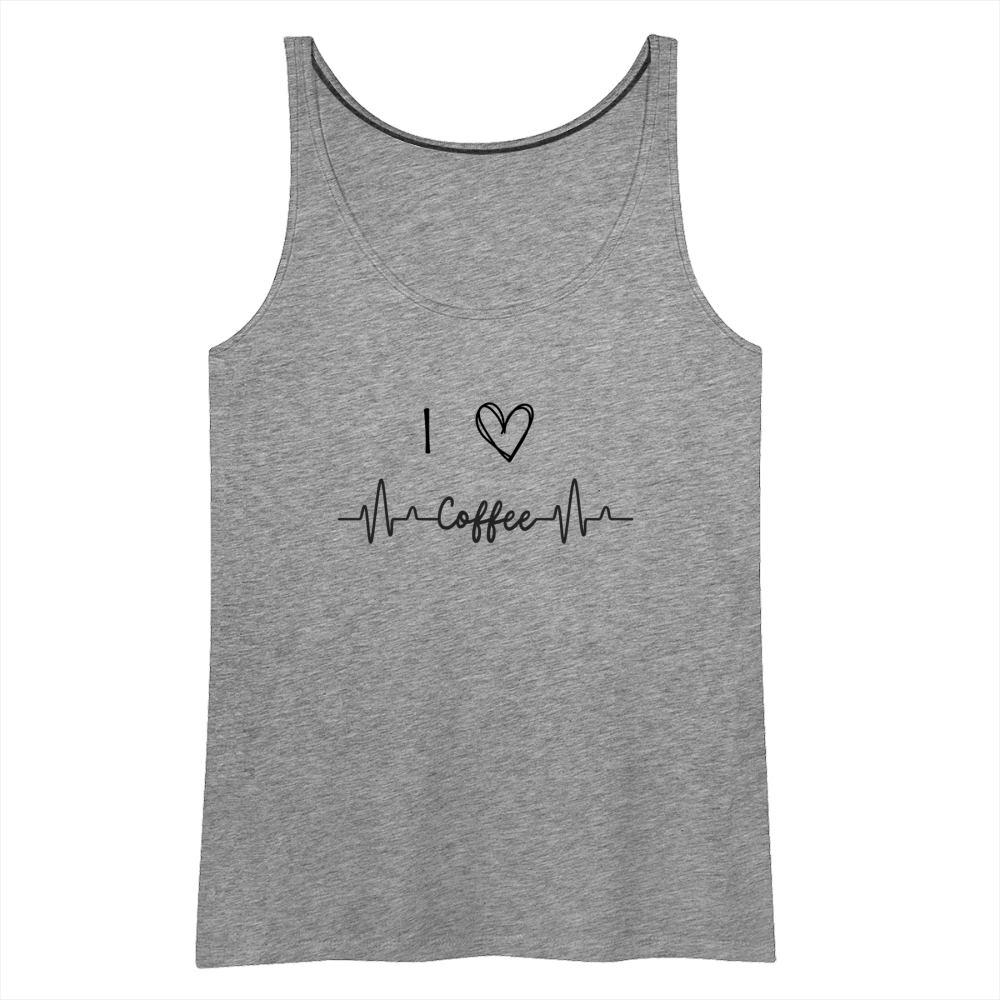 Frauen Premium Tank Top - I love Coffee - Grau meliert