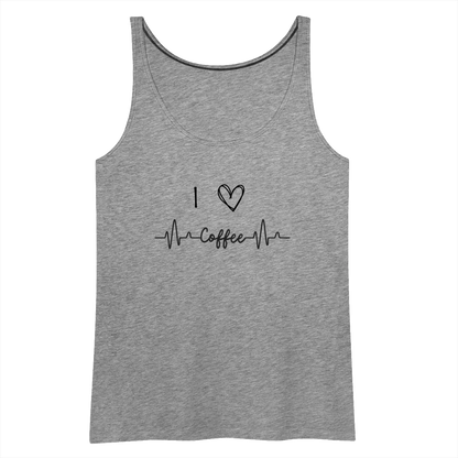 Frauen Premium Tank Top - I love Coffee - Grau meliert