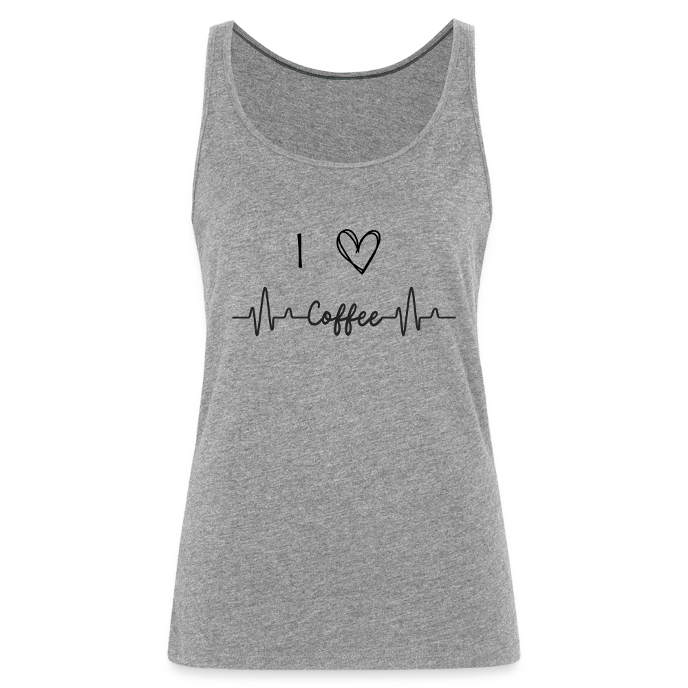 Frauen Premium Tank Top - I love Coffee - Grau meliert