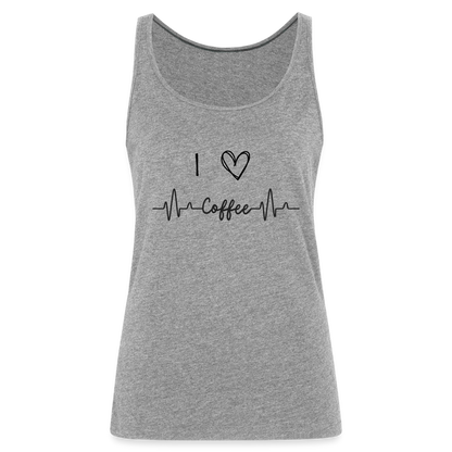 Frauen Premium Tank Top - I love Coffee - Grau meliert