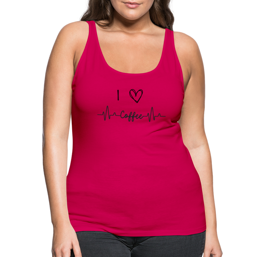 Frauen Premium Tank Top - I love Coffee - dunkles Pink