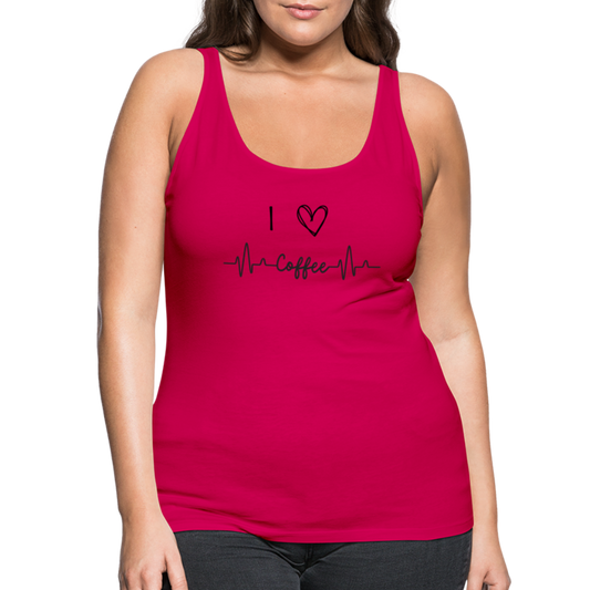 Frauen Premium Tank Top - I love Coffee - dunkles Pink