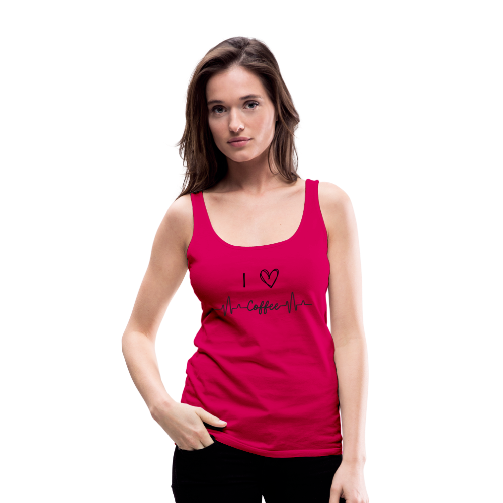 Frauen Premium Tank Top - I love Coffee - dunkles Pink