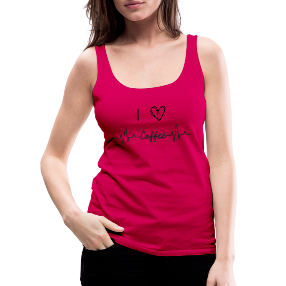 Frauen Premium Tank Top - I love Coffee - dunkles Pink