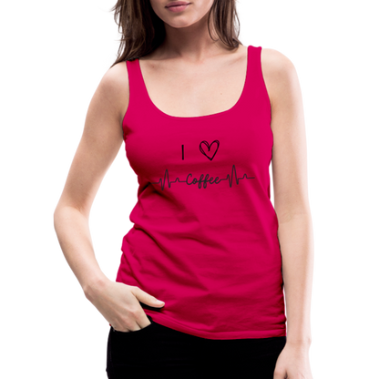 Frauen Premium Tank Top - I love Coffee - dunkles Pink