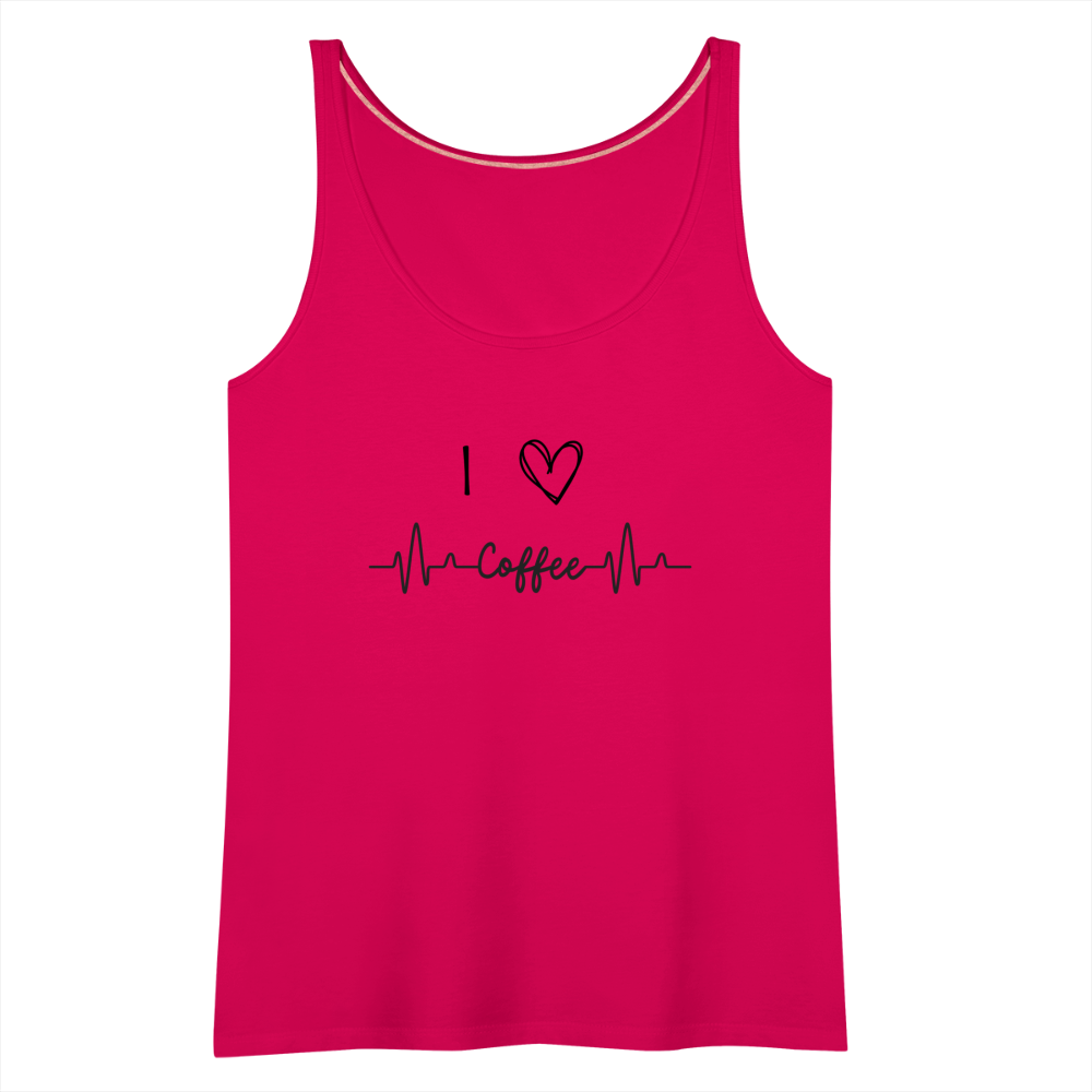 Frauen Premium Tank Top - I love Coffee - dunkles Pink