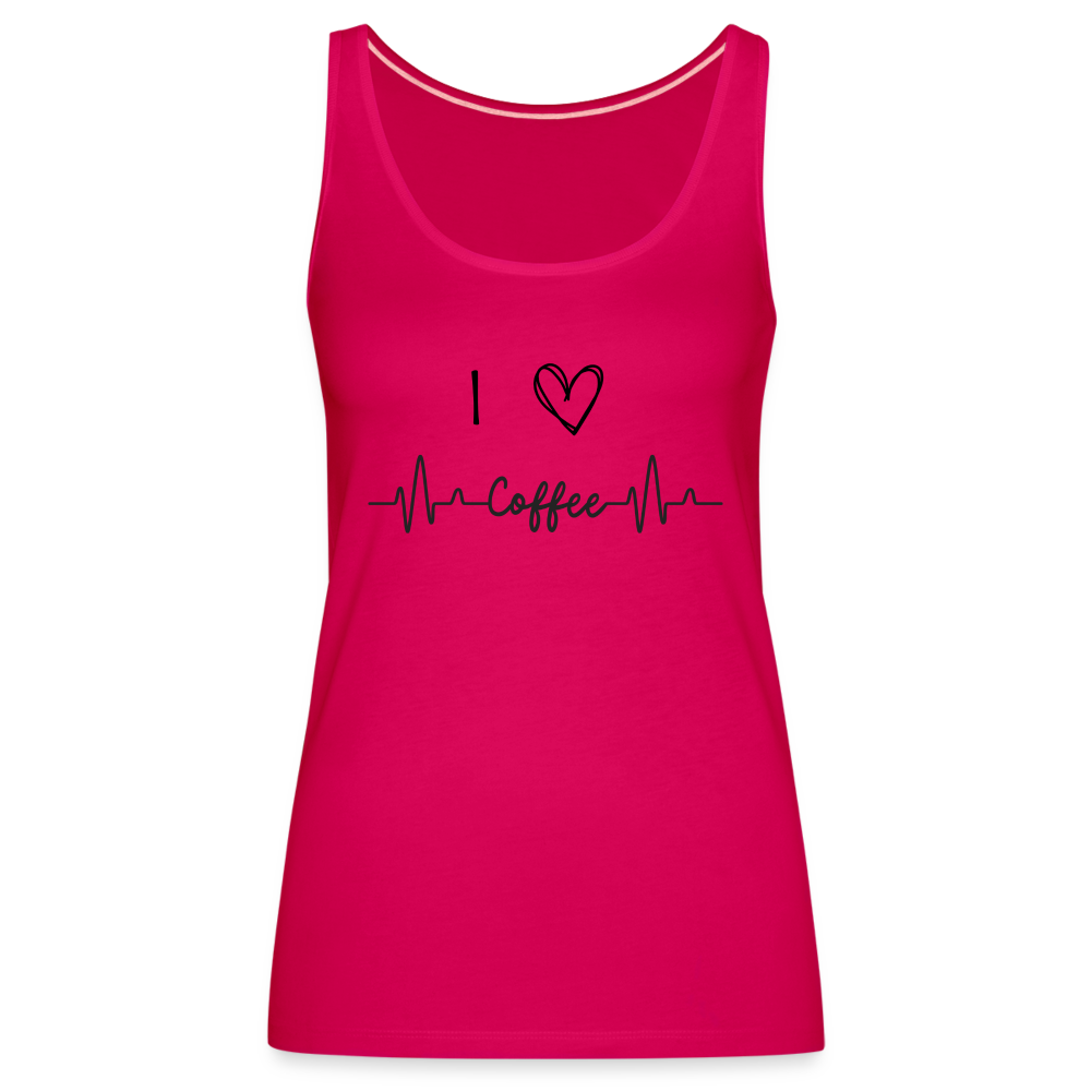 Frauen Premium Tank Top - I love Coffee - dunkles Pink