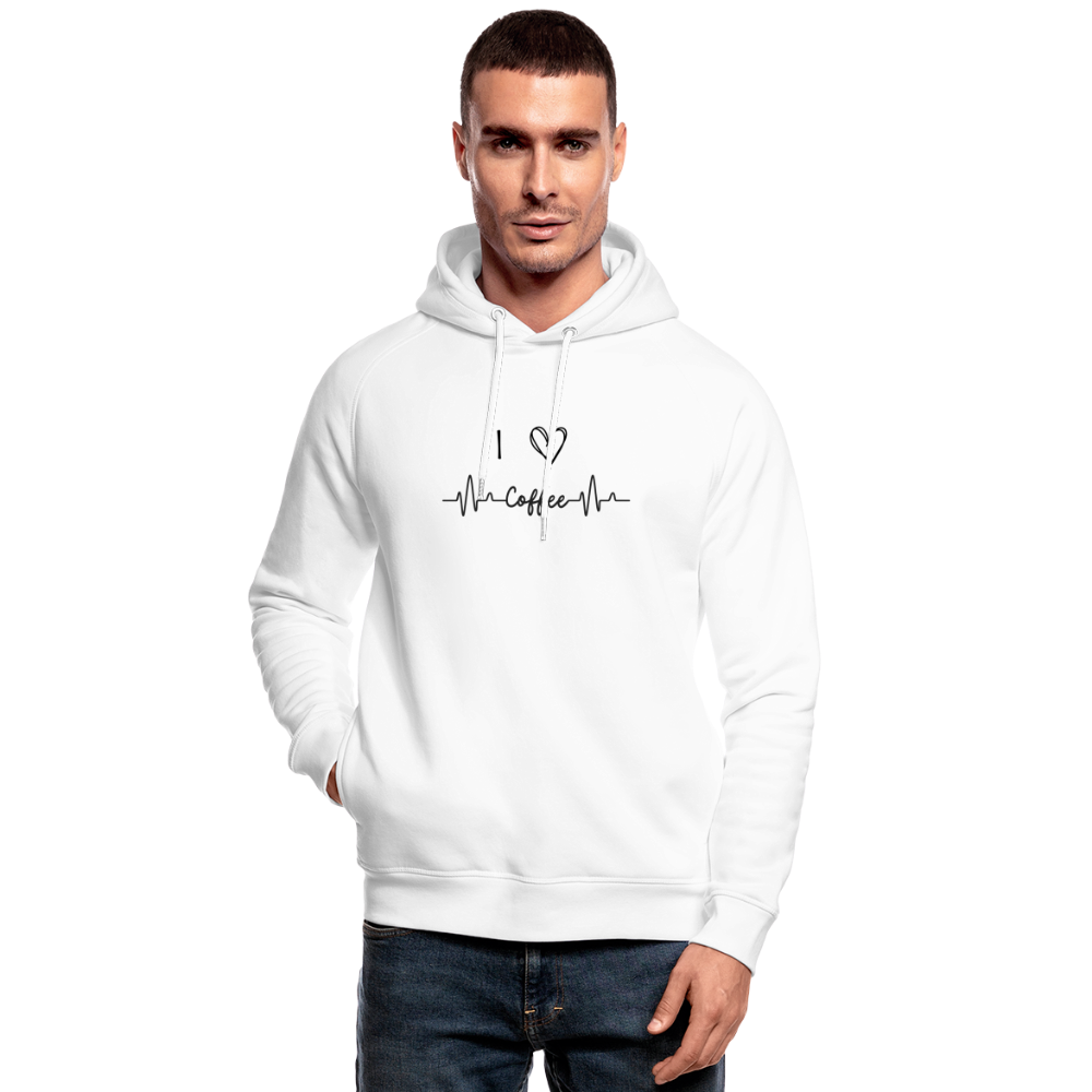 Unisex Bio-Hoodie von Stanley & Stella - I Love Coffee - weiß