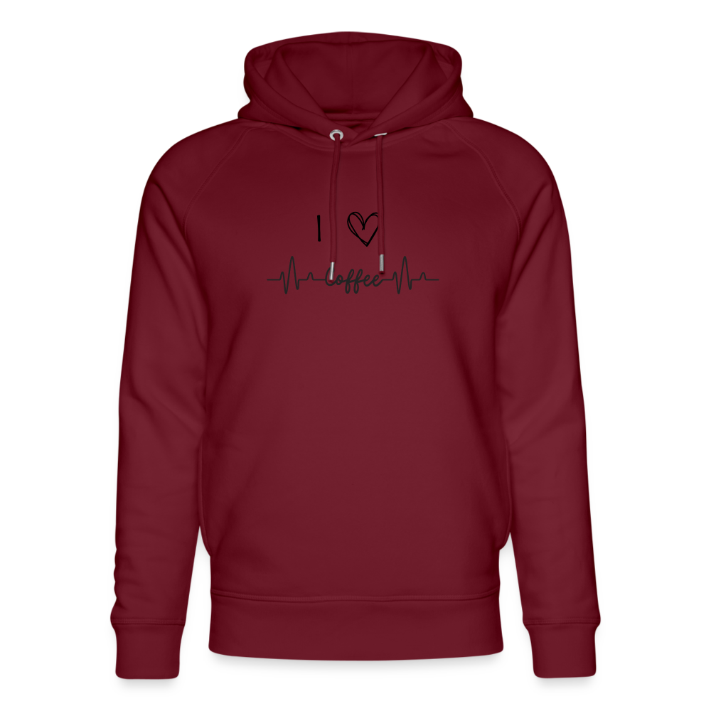 Unisex Bio-Hoodie von Stanley & Stella - I Love Coffee - Burgunderrot