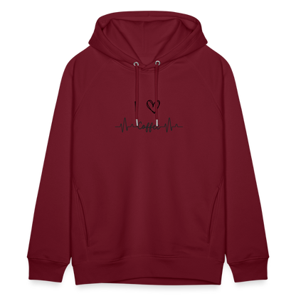 Unisex Bio-Hoodie von Stanley & Stella - I Love Coffee - Burgunderrot