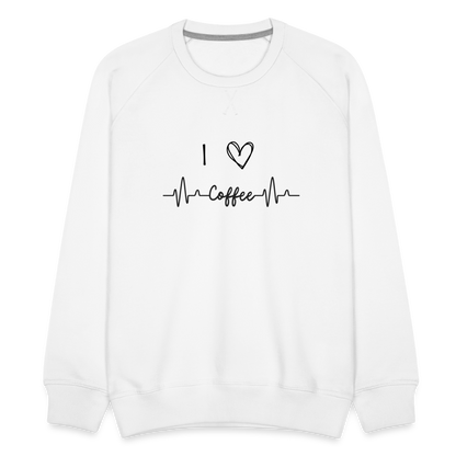 Männer Premium Pullover - I Love Coffee - weiß