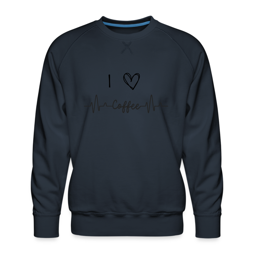 Männer Premium Pullover - I Love Coffee - Navy