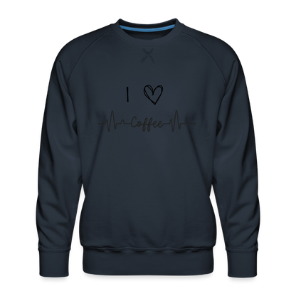 Männer Premium Pullover - I Love Coffee - Navy