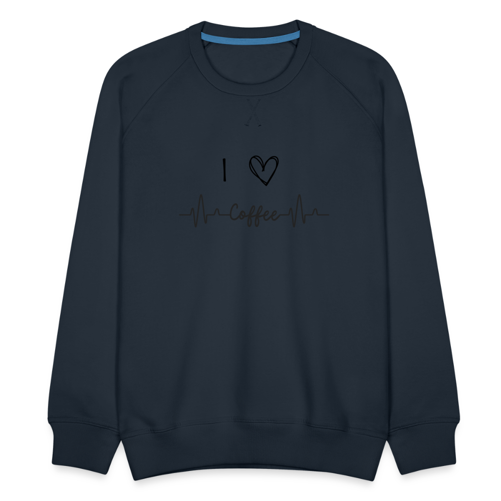 Männer Premium Pullover - I Love Coffee - Navy