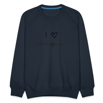 Männer Premium Pullover - I Love Coffee - Navy