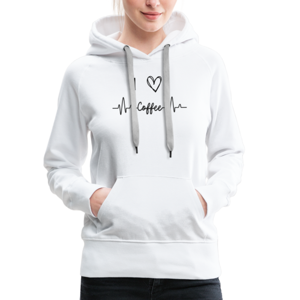 Frauen Premium Hoodie - I love Coffee - weiß