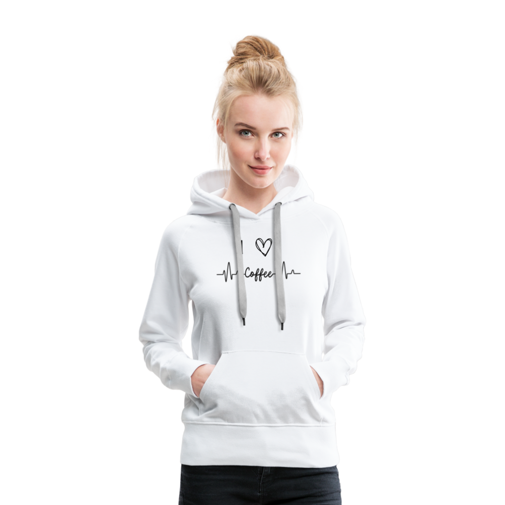 Frauen Premium Hoodie - I love Coffee - weiß