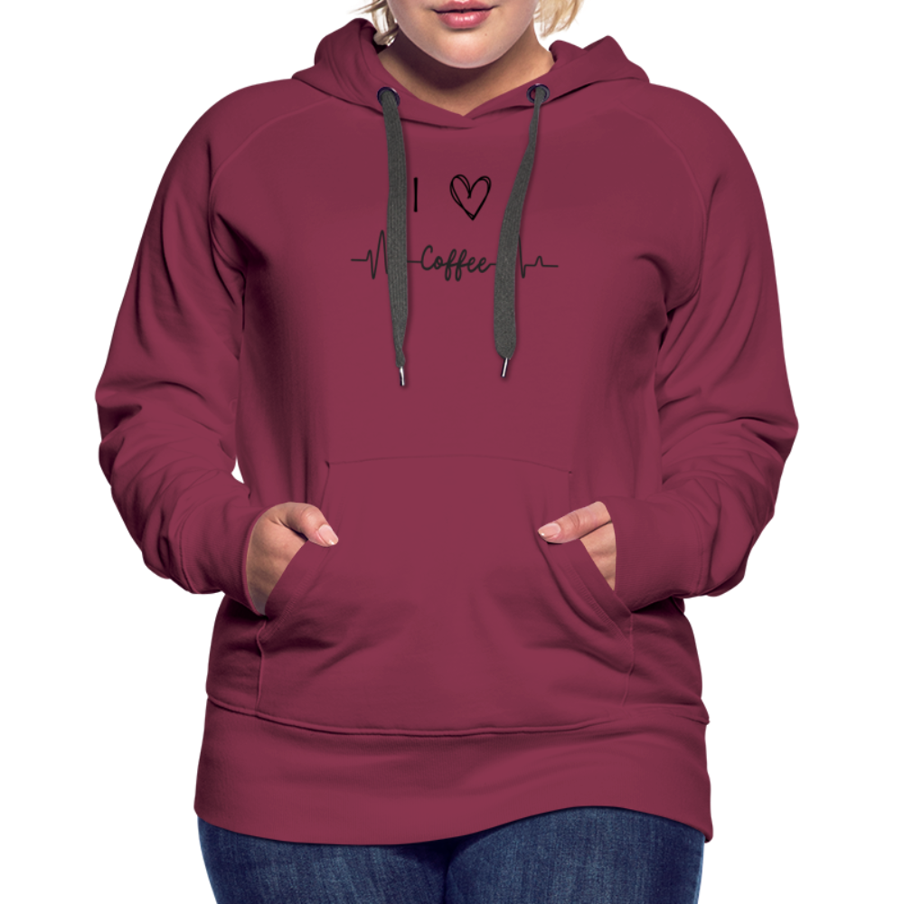 Frauen Premium Hoodie - I love Coffee - Bordeaux